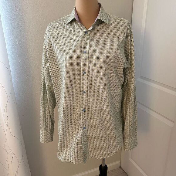 Thomas Dean Long Sleeve Button Down Polo M - Picture 1 of 4
